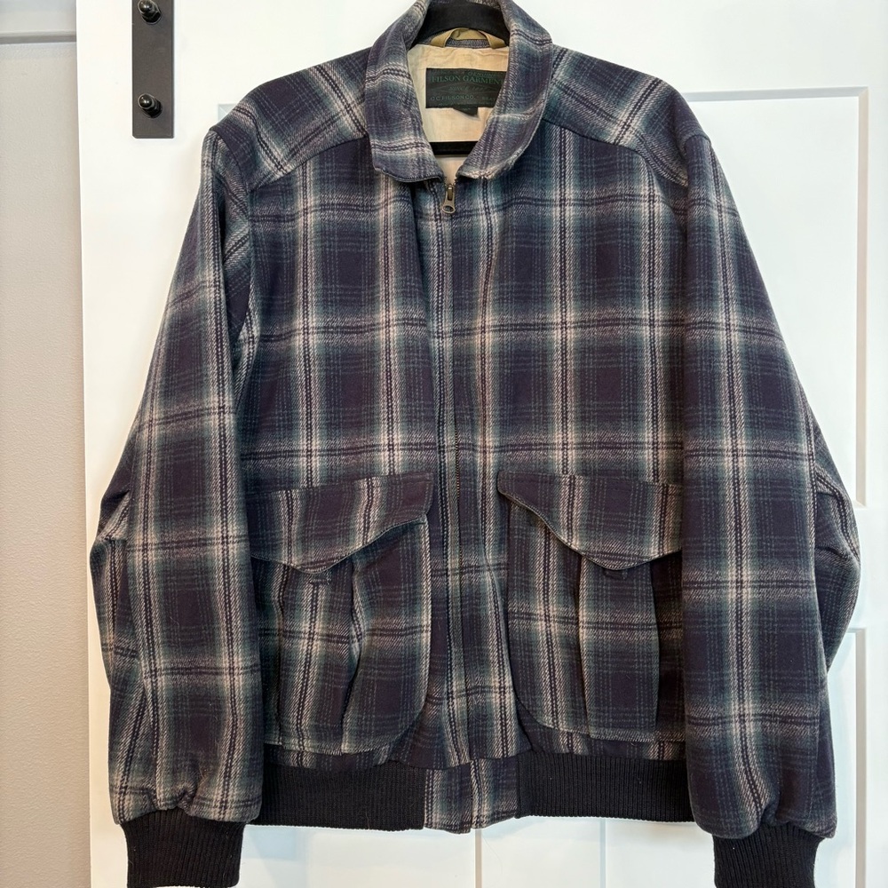 Vintage Filson Wool Bomber Blouson Jacket Plaid Made in USA Seattle Men’s XL